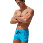 Men's Zippered Pocket Design Moisture-Wicking Swim Shorts & Trunks