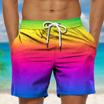 Men's Moisture-Wicking Bold Prints Sporty Cut Board Shorts