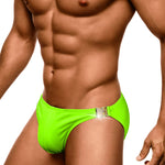 Men's Quick-Dry Odor-Control Solid Color Side Snap Swim Briefs