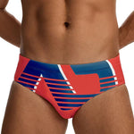 2 Pack Men's Trendy Prints U-Pouch Low-Rise Skin-Friendly Swim Briefs