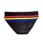 Men's Moisture-Wicking Sexy Striped Color Swim Briefs