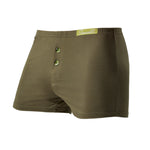 2 Pack Men's Premium Cotton Lightweight & Airy Button Fly Comfy Waistband Trunks