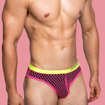 3 Pack Men's Low-Waist Sexy Big Mesh Breathable Transparent Sports Briefs