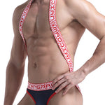 Men's Sexy Mesh U-convex Large Pouch Breathable Vest One-piece Suspender T-back