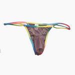 3 Pack Men's Ultra-Thin Sexy Smooth Breathable Contrast Waistband Strings