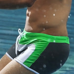 Men's Trendy Color-Block Beach Swim Shorts & Trunks