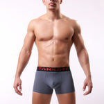 3 Pack Men's Striped U-Pouch Low-Rise Breathable Slim-Fit Trunks