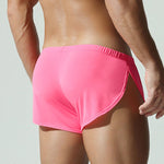 2 Pack Men's Solid Color Second-Skin Soft-Touch Quick-Dry Boxer Shorts