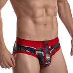 2 Pack Men's Sexy Sheer Camouflage Print Mesh Low-Rise Breathable & Quick-Dry Briefs