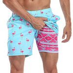 Men's Quick-Dry Digital Print Double-Layer Board Shorts