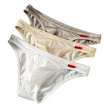 3 Pack Men's Ice Silk Satin Fabric Breathable & Luxury Briefs