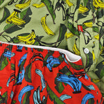 2 Pack Men's Banana Print Cotton Lounge Shorts with Button Fly