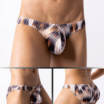 4 Pack Men's Low Rise Print U-Pouch Moisture Wicking Bikinis