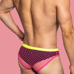 3 Pack Men's Low-Waist Sexy Big Mesh Breathable Transparent Sports Briefs
