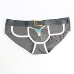 Zipper Belt Printed Cotton Pouch Briefs