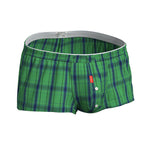 2 Pack Men's Cotton Plaid Boxers with 3D U-Pouch and Button Fly