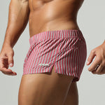 2 Pack Men's Breathable Cotton Classic Pinstripe Home Shorts