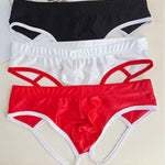 2 Pack Men's Solid Color Breathable U-Pouch Low-Rise Comfy Jockstrap