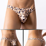 4 Pack Men's U-Pouch Playful Prints Moisture-Wicking Low-Rise Thongs