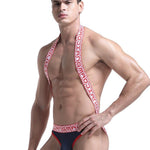 Men's Sexy Mesh U-convex Large Pouch Breathable Vest One-piece Suspender T-back
