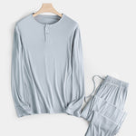 60S Modal Men's Solid Color Pajama Set | Comfortable Casual Wear for All Seasons