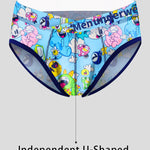 2 Pack Men's Playful Cartoon No-Tag Comfortable and Breathable Briefs