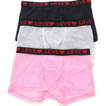 3 Pack Men's Sexy Lace Breathable Comfortable Durable Stretch Silky Touch Trunks