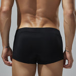 2 Pack Men's Low-Rise Solid Breathable Cotton Trunks