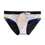 Men's Moisture-Wicking Sexy Striped Color Swim Briefs