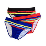 Men's Moisture-Wicking Sexy Striped Color Swim Briefs