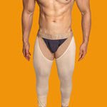 Men's Low-Waist Sexy Hollow Silk-Smooth Semi-Transparent Thermal Pants