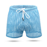 2 Pack Men's Mesh See-Through Shorts with Drawstring Waist