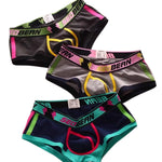 2 Pack Men's Cotton Sport Trunks with U-Pouch & Color-Block Design