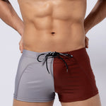 Men's Anti-Odor Bold Prints Stretch Fit Color-Blocked Swim Trunks