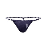 4 Pack Men's Low Rise Sexy Letter Embroidery Lace-Up Thongs