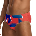 2 Pack Men's Trendy Prints U-Pouch Low-Rise Skin-Friendly Swim Briefs