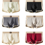 4 Pack Men's Solid Textured Minimalist Mid-Rise Breathable Boxer Briefs