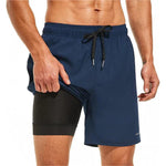 Men's Quick-Dry Digital Print Double-Layer Board Shorts