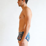 3 Pack Men's Breathable Cotton Mid-Rise with Stylish Print Skin-Friendly Trunks