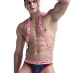 Men's Sexy Mesh U-convex Large Pouch Breathable Vest One-piece Suspender T-back