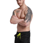 Men’s Neon Drawstring Swim Board Shorts