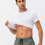 Men's Comfortable Round Collar Breathable Fitness Short Sleeve