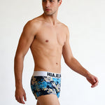 2 Pack Men's Ultra-Soft Cotton Playful Prints Mid-Rise Trunks