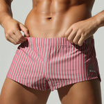 2 Pack Men's Breathable Cotton Classic Pinstripe Home Shorts