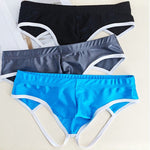 2 Pack Men's Solid Color Breathable U-Pouch Low-Rise Comfy Jockstrap