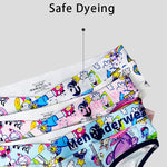 2 Pack Men's Playful Cartoon No-Tag Comfortable and Breathable Briefs