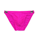 Men's Quick-Dry Odor-Control Solid Color Side Snap Swim Briefs
