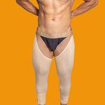 Men's Low-Waist Sexy Hollow Silk-Smooth Semi-Transparent Thermal Pants