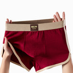 4 Pack Men's Solid Textured Minimalist Mid-Rise Breathable Boxer Briefs