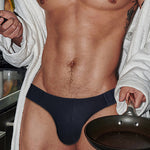 2 Pack Men's Low-Rise High-Cut Ribbed Cotton Bikini